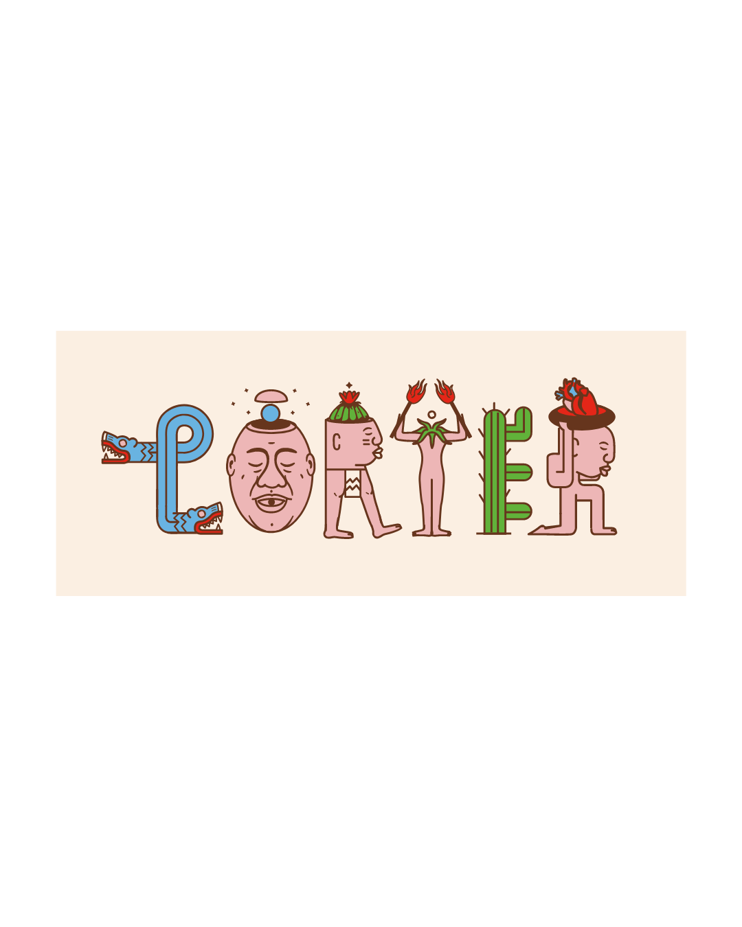 Porter x Cursi / Paquete de 4 stickers